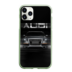 Чехол iPhone 11 Pro матовый Audi Q7 скорость, цвет: 3D-салатовый