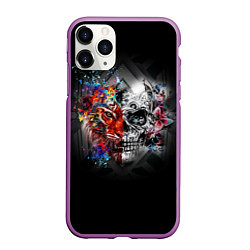 Чехол iPhone 11 Pro матовый Art skull