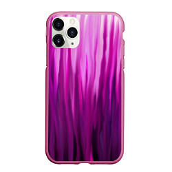 Чехол iPhone 11 Pro матовый Фиолетово-черные краски, цвет: 3D-малиновый