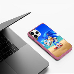 Чехол iPhone 11 Pro матовый Остров, цвет: 3D-малиновый — фото 2