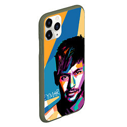 Чехол iPhone 11 Pro матовый Neymar Polygons, цвет: 3D-темно-зеленый — фото 2