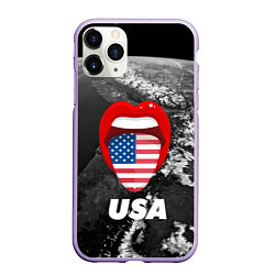 Чехол iPhone 11 Pro матовый USA, цвет: 3D-светло-сиреневый