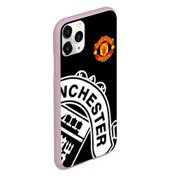 Чехол iPhone 11 Pro матовый Man United: Black Collection, цвет: 3D-розовый — фото 2