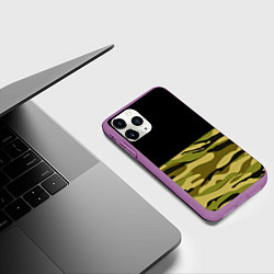 Чехол iPhone 11 Pro матовый Лесной Камуфляж, цвет: 3D-фиолетовый — фото 2
