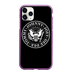 Чехол iPhone 11 Pro матовый The Ramones, цвет: 3D-фиолетовый