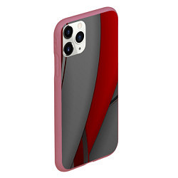 Чехол iPhone 11 Pro матовый Red-gray abstraction, цвет: 3D-малиновый — фото 2