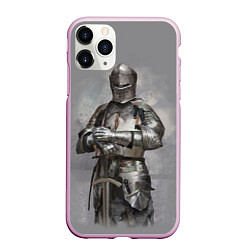 Чехол iPhone 11 Pro матовый Рыцарь, цвет: 3D-розовый
