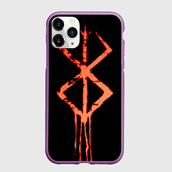 Чехол iPhone 11 Pro матовый Берсерк Клеймо символ, цвет: 3D-фиолетовый