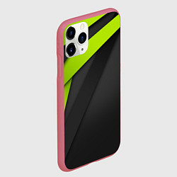 Чехол iPhone 11 Pro матовый Спортивная геометрия 6, цвет: 3D-малиновый — фото 2