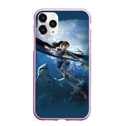 Чехол iPhone 11 Pro матовый TOMB RAIDER, цвет: 3D-розовый