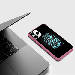 Чехол iPhone 11 Pro матовый Слова песни грEvanescence, цвет: 3D-малиновый — фото 2