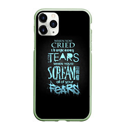 Чехол iPhone 11 Pro матовый Слова песни грEvanescence, цвет: 3D-салатовый