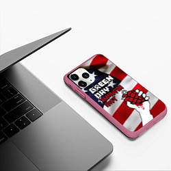 Чехол iPhone 11 Pro матовый Green Day American Idiot, цвет: 3D-малиновый — фото 2