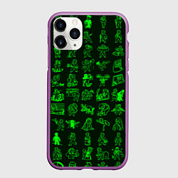 Чехол iPhone 11 Pro матовый Персонажи Fallout, цвет: 3D-фиолетовый