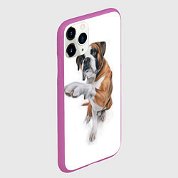 Чехол iPhone 11 Pro матовый Боксер, цвет: 3D-фиолетовый — фото 2