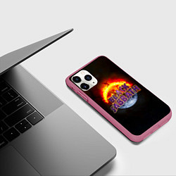 Чехол iPhone 11 Pro матовый Black Sabbath земля в огне, цвет: 3D-малиновый — фото 2