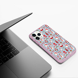 Чехол iPhone 11 Pro матовый Рождественская Милота, цвет: 3D-розовый — фото 2