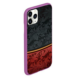 Чехол iPhone 11 Pro матовый Узоры Black and Red, цвет: 3D-фиолетовый — фото 2