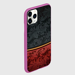 Чехол iPhone 11 Pro матовый Узоры Black and Red, цвет: 3D-фиолетовый — фото 2