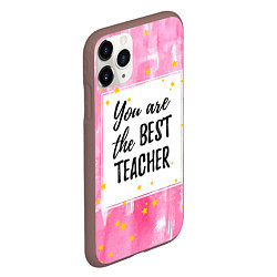Чехол iPhone 11 Pro матовый Лучший учитель, цвет: 3D-коричневый — фото 2