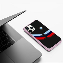 Чехол iPhone 11 Pro матовый Бмв Bmw Black, цвет: 3D-розовый — фото 2