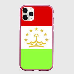 Чехол iPhone 11 Pro матовый Флаг Таджикистана, цвет: 3D-малиновый