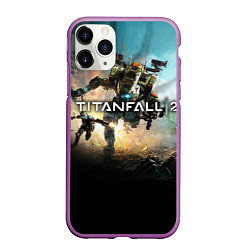 Чехол iPhone 11 Pro матовый Titanfall Battle, цвет: 3D-фиолетовый