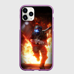 Чехол iPhone 11 Pro матовый Titanfall fighter runs, цвет: 3D-фиолетовый