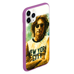 Чехол iPhone 11 Pro матовый John Lennon: New York, цвет: 3D-фиолетовый — фото 2