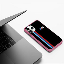 Чехол iPhone 11 Pro матовый BMW BLACK COLLECTION БМВ, цвет: 3D-малиновый — фото 2