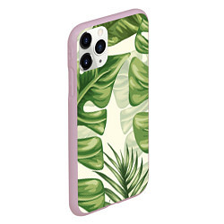 Чехол iPhone 11 Pro матовый Тропический папоротник, цвет: 3D-розовый — фото 2