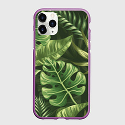 Чехол iPhone 11 Pro матовый Доисторический лес, цвет: 3D-фиолетовый