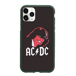 Чехол iPhone 11 Pro матовый AC/DC Devil, цвет: 3D-темно-зеленый
