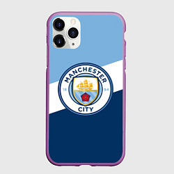 Чехол iPhone 11 Pro матовый FC Manchester City: Colors, цвет: 3D-фиолетовый
