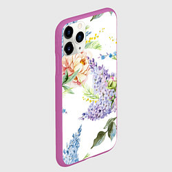 Чехол iPhone 11 Pro матовый Сирень и Пионы, цвет: 3D-фиолетовый — фото 2