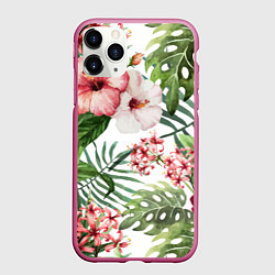 Чехол iPhone 11 Pro матовый Таинственный остров, цвет: 3D-малиновый
