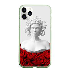 Чехол iPhone 11 Pro матовый Унисекс / Snake roses girl