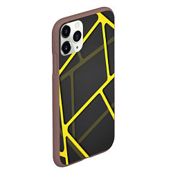 Чехол iPhone 11 Pro матовый Желтая сетка, цвет: 3D-коричневый — фото 2