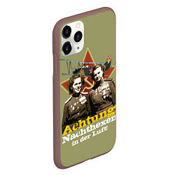 Чехол iPhone 11 Pro матовый Ахтунг, в небе Ночные Ведьмы, цвет: 3D-коричневый — фото 2