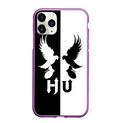 Чехол iPhone 11 Pro матовый HU: Black & White, цвет: 3D-фиолетовый