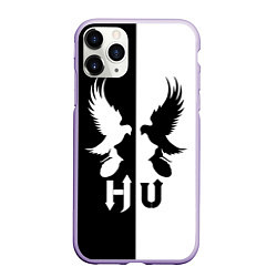 Чехол iPhone 11 Pro матовый HU: Black & White, цвет: 3D-светло-сиреневый