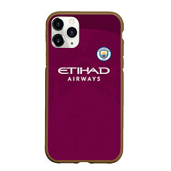 Чехол iPhone 11 Pro матовый Man City FC: Away 17/18, цвет: 3D-коричневый