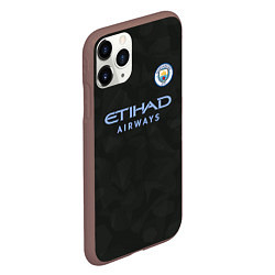 Чехол iPhone 11 Pro матовый Man City FC: Black 17/18, цвет: 3D-коричневый — фото 2