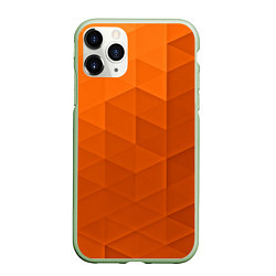 Чехол iPhone 11 Pro матовый Orange abstraction, цвет: 3D-салатовый