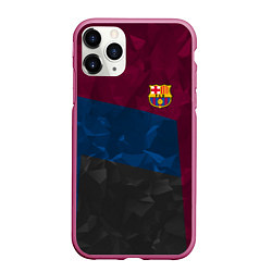 Чехол iPhone 11 Pro матовый FC Barcelona: Dark polygons