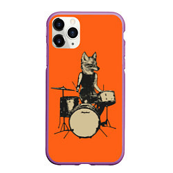 Чехол iPhone 11 Pro матовый Drums Fox, цвет: 3D-фиолетовый