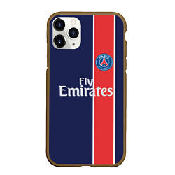 Чехол iPhone 11 Pro матовый FC PSG: Original, цвет: 3D-коричневый