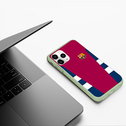 Чехол iPhone 11 Pro матовый Barcelona FC: Vintage 2018, цвет: 3D-салатовый — фото 2