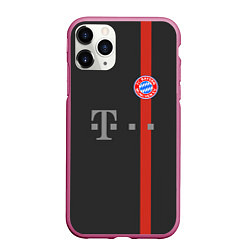 Чехол iPhone 11 Pro матовый Bayern FC: Black 2018, цвет: 3D-малиновый