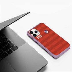Чехол iPhone 11 Pro матовый Atletico Madrid: Red Ellipse, цвет: 3D-сиреневый — фото 2